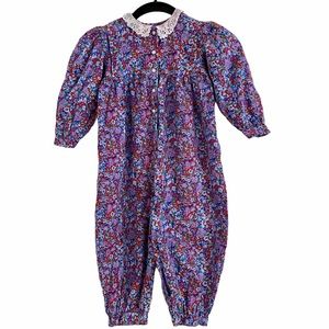 Vintage Simi Girls Floral Romper Size 4T